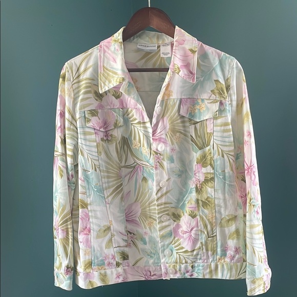 Alfred Dunner Pastel Floral jean jacket - Picture 1 of 3